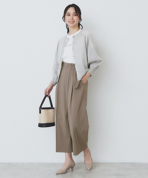 index（インデックス）の「ラップストレートパンツ【接触冷感/抗ピル/洗濯機洗い可/イージーアイロン】（その他パンツ・レディース・ダークグレー/ブラック/ブラウン系その他・36/40/38）」の12枚目の写真