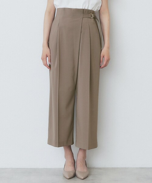 index（インデックス）の「ラップストレートパンツ【接触冷感/抗ピル/洗濯機洗い可/イージーアイロン】（その他パンツ・レディース・ダークグレー/ブラック/ブラウン系その他・36/40/38）」の9枚目の写真