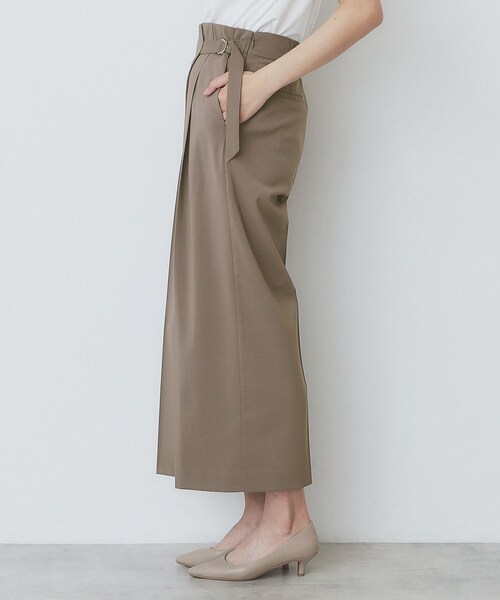 index（インデックス）の「ラップストレートパンツ【接触冷感/抗ピル/洗濯機洗い可/イージーアイロン】（その他パンツ・レディース・ダークグレー/ブラック/ブラウン系その他・36/40/38）」の8枚目の写真