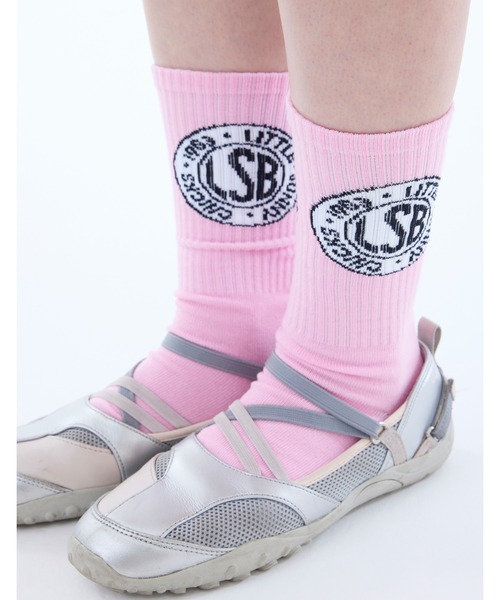 Little sunny bite（リトルサニーバイト）の「『little sunny bite』LSB logo socks（ソックス/靴下・レディース・ホワイト/ブラック/ピンク/ブルー・FREE）」の4枚目の写真