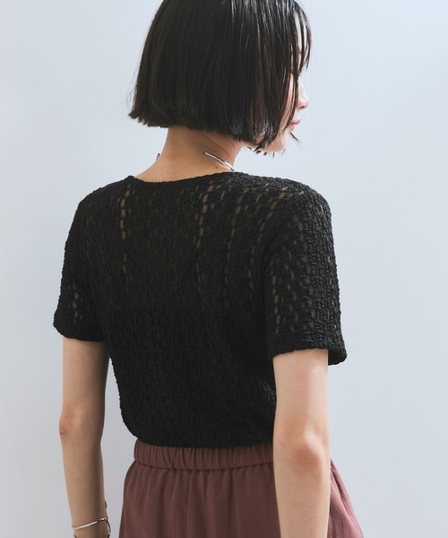 VIS(ビス)の「【WEB/一部店舗限定】胸ギャザーレースプルオーバー(Tシャツ/カットソー・レディース・ブラック/キナリ・FREE)」の11枚目の写真