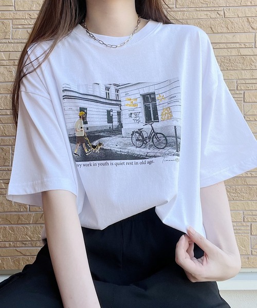 Nana(ナナ)の「フォト+刺繍Tシャツ(Tシャツ/カットソー・レディース・ホワイト系その他2/ホワイト/ホワイト系その他・FREE)」の3枚目の写真