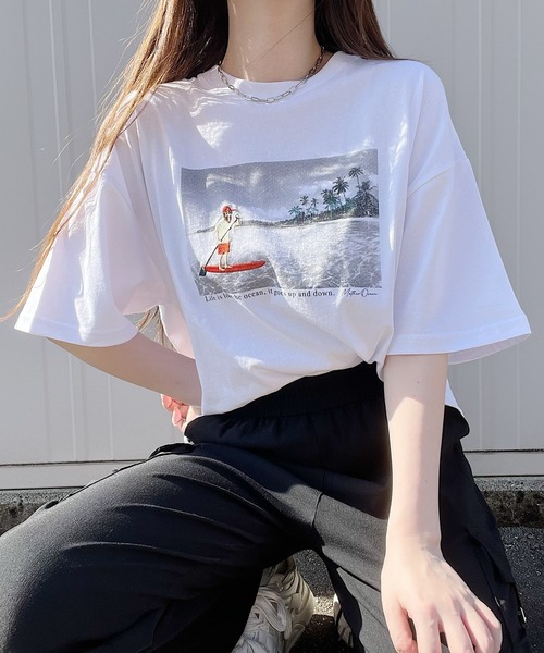 Nana(ナナ)の「フォト+刺繍Tシャツ(Tシャツ/カットソー・レディース・ホワイト系その他2/ホワイト/ホワイト系その他・FREE)」の11枚目の写真