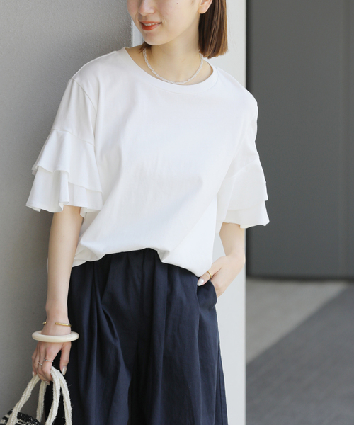 JOURNAL STANDARD - 未使用に近い ジャーナルスタンダード   レース フリル Tシャツ WEB限定追加》天竺フリルTEE（Tシャツ/カットソー）｜JOURNAL