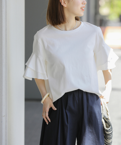 WEB限定追加》天竺フリルTEE（Tシャツ/カットソー）｜JOURNAL