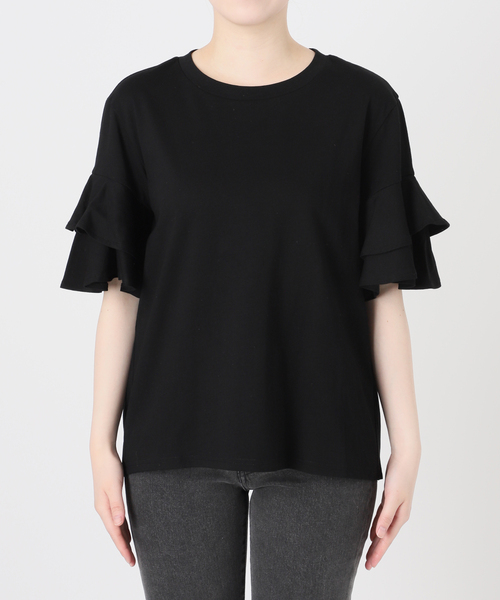 JOURNAL STANDARD relume(ジャーナルスタンダード レリューム)の「《WEB限定追加》天竺フリルTEE(Tシャツ/カットソー・レディース・ホワイト/ブラック・FREE)」の19枚目の写真
