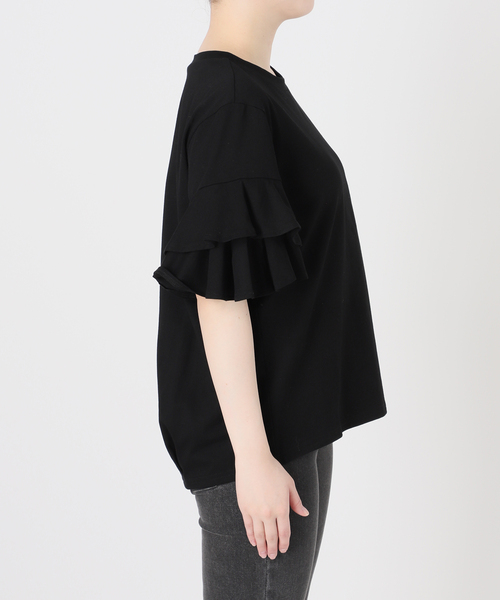 JOURNAL STANDARD relume(ジャーナルスタンダード レリューム)の「《WEB限定追加》天竺フリルTEE(Tシャツ/カットソー・レディース・ホワイト/ブラック・FREE)」の21枚目の写真