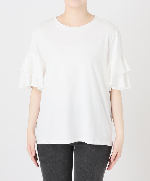 JOURNALSTANDARDrelume コットンダブルフリルTEE WEB限定追加》天竺フリルTEE（Tシャツ/カットソー）｜JOURNAL