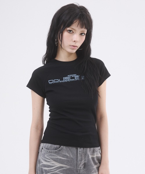 d.i.a.(ダイヤ)の「ロゴプリントピタTシャツ(Tシャツ/カットソー・レディース・ホワイト/チャコールグレー/ブラック/グレー・FREE)」の13枚目の写真