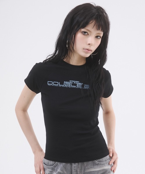 d.i.a.(ダイヤ)の「ロゴプリントピタTシャツ(Tシャツ/カットソー・レディース・ホワイト/チャコールグレー/ブラック/グレー・FREE)」の15枚目の写真