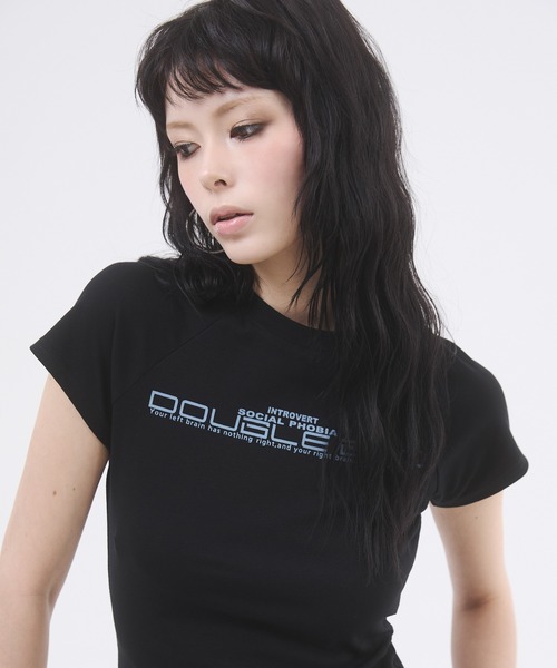d.i.a.(ダイヤ)の「ロゴプリントピタTシャツ(Tシャツ/カットソー・レディース・ホワイト/チャコールグレー/ブラック/グレー・FREE)」の16枚目の写真