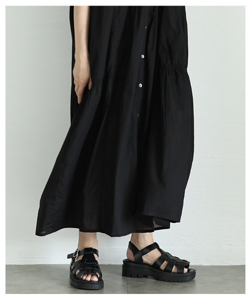 Sawa a la mode(サワアラモード)の「フレアスリーブコットンシャツワンピース(ワンピース・レディース・ベージュ/パープル/ブラック・FREE)」の21枚目の写真
