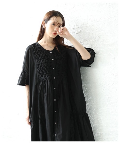 Sawa a la mode(サワアラモード)の「フレアスリーブコットンシャツワンピース(ワンピース・レディース・ベージュ/パープル/ブラック・FREE)」の19枚目の写真