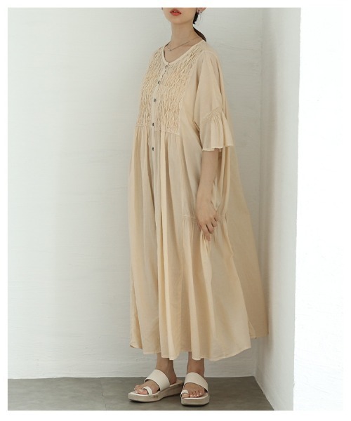 Sawa a la mode(サワアラモード)の「フレアスリーブコットンシャツワンピース(ワンピース・レディース・ベージュ/パープル/ブラック・FREE)」の16枚目の写真