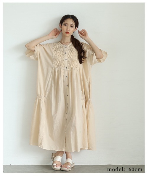 Sawa a la mode(サワアラモード)の「フレアスリーブコットンシャツワンピース(ワンピース・レディース・ベージュ/パープル/ブラック・FREE)」の13枚目の写真