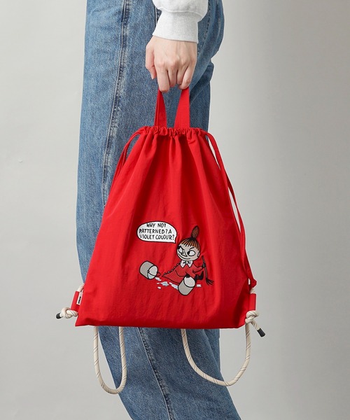 MOOMIN（ムーミン）の「【MOOMIN】(ムーミン) ナップザック トートバッグ RMPK-04（バックパック/リュック・レディース・ライトグレー/グリーン/レッド/ベージュ/ネイビー/グレー/カーキ/チャコール/ヘザーチャコール・ONE SIZE）」の9枚目の写真