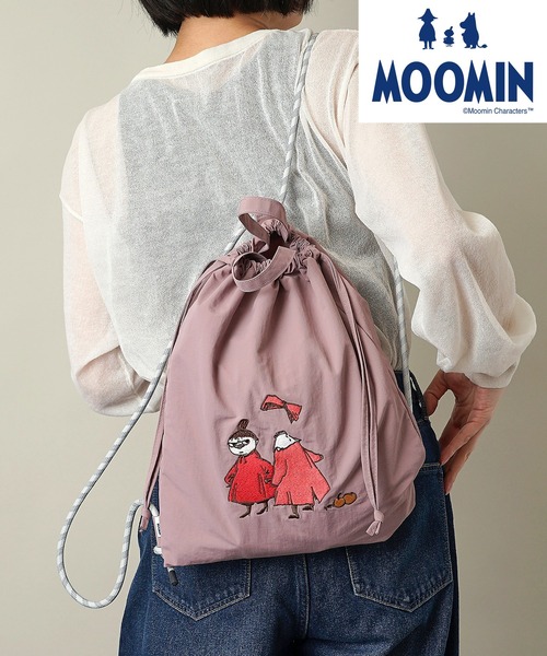 MOOMIN（ムーミン）の「【MOOMIN】(ムーミン) ナップザック トートバッグ RMPK-04（バックパック/リュック・レディース・ライトグレー/グリーン/レッド/ベージュ/ネイビー/グレー/カーキ/チャコール/ヘザーチャコール・ONE SIZE）」の3枚目の写真