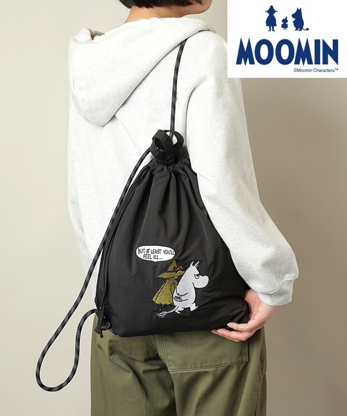 MOOMIN（ムーミン）の「【MOOMIN】(ムーミン) ナップザック トートバッグ RMPK-04（バックパック/リュック・レディース・ライトグレー/グリーン/レッド/ベージュ/ネイビー/グレー/カーキ/チャコール/ヘザーチャコール・ONE SIZE）」の4枚目の写真