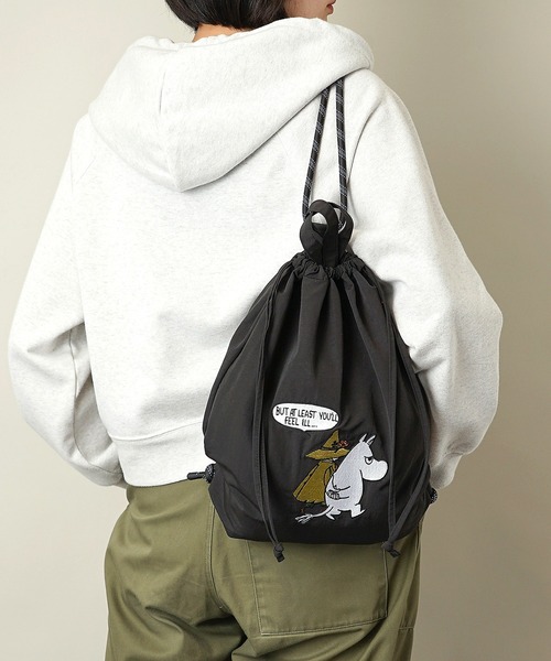 MOOMIN（ムーミン）の「【MOOMIN】(ムーミン) ナップザック トートバッグ RMPK-04（バックパック/リュック・レディース・ライトグレー/グリーン/レッド/ベージュ/ネイビー/グレー/カーキ/チャコール/ヘザーチャコール・ONE SIZE）」の10枚目の写真