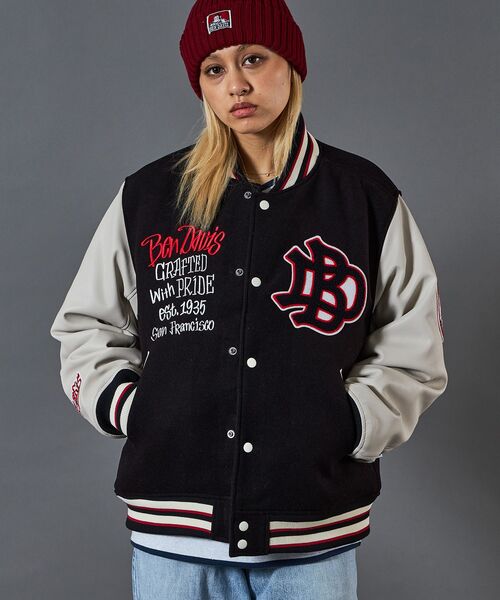 BEN DAVIS（ベンデイビス）】BD STADIUM JACKET / 刺繍 ワッペン OLD