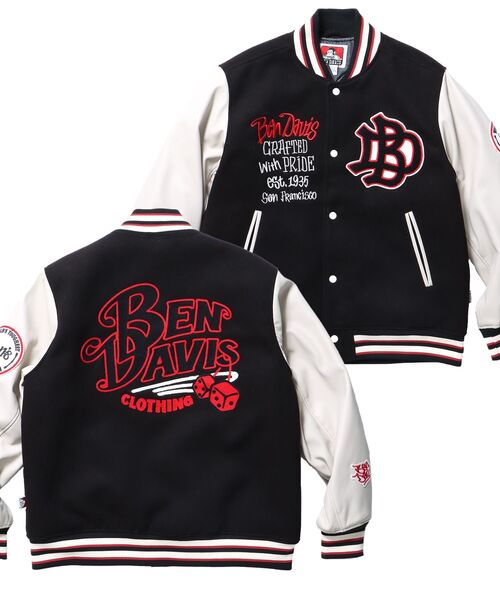 BEN DAVIS（ベンデイビス）の「【BEN DAVIS（ベンデイビス）】BD STADIUM JACKET / 刺繍 ワッペン OLD オーバーサイズ レトロ アメカジ スケーター 90年代（スタジャン・メンズ・ブラウン/オレンジ/ブラック・LARGE/MEDIUM/X-LARGE）」の20枚目の写真