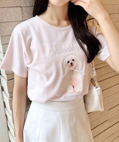 INGNI（イング）の「リボン付犬プリントTシャツ（Tシャツ/カットソー・レディース・ピンク系2/サックスブルー系/ホワイト系その他5・M）」の18枚目の写真