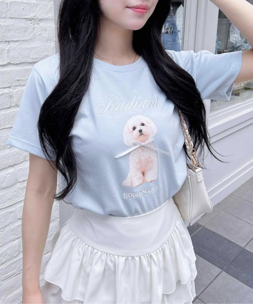 INGNI（イング）の「リボン付犬プリントTシャツ（Tシャツ/カットソー・レディース・ピンク系2/サックスブルー系/ホワイト系その他5・M）」の11枚目の写真
