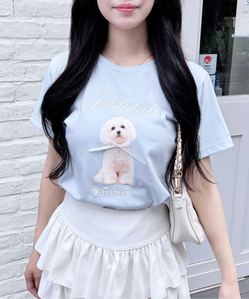 INGNI（イング）の「リボン付犬プリントTシャツ（Tシャツ/カットソー・レディース・ピンク系2/サックスブルー系/ホワイト系その他5・M）」の12枚目の写真