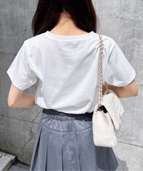 INGNI（イング）の「リボン付犬プリントTシャツ（Tシャツ/カットソー・レディース・ピンク系2/サックスブルー系/ホワイト系その他5・M）」の7枚目の写真
