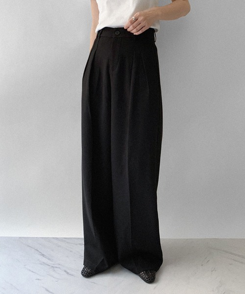 on:nue（オンニュ）の「【on:nue】[5色展開/3サイズ展開] ダブルタックワイドカラースラックス /2025 AW COLLECTION（スラックス・レディース・ブラウン/ミント/アイボリー/ブラック/グレー・SMALL/MEDIUM/LARGE）」の10枚目の写真