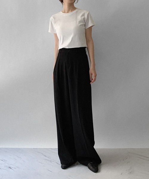 on:nue（オンニュ）の「【on:nue】[5色展開/3サイズ展開] ダブルタックワイドカラースラックス /2025 AW COLLECTION（スラックス・レディース・ブラウン/ミント/アイボリー/ブラック/グレー・SMALL/MEDIUM/LARGE）」の12枚目の写真