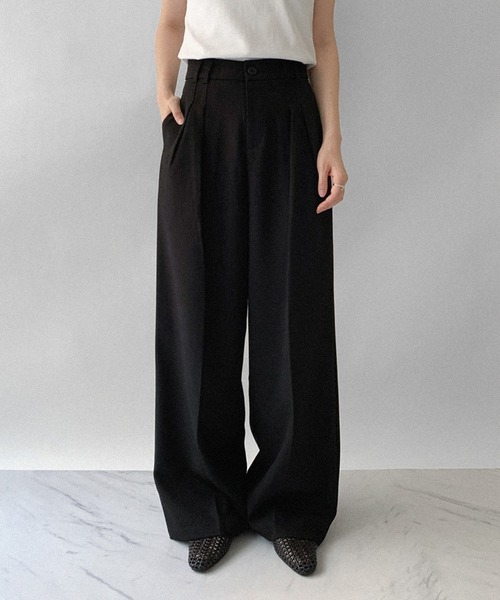 on:nue（オンニュ）の「【on:nue】[5色展開/3サイズ展開] ダブルタックワイドカラースラックス /2025 AW COLLECTION（スラックス・レディース・ブラウン/ミント/アイボリー/ブラック/グレー・SMALL/MEDIUM/LARGE）」の11枚目の写真