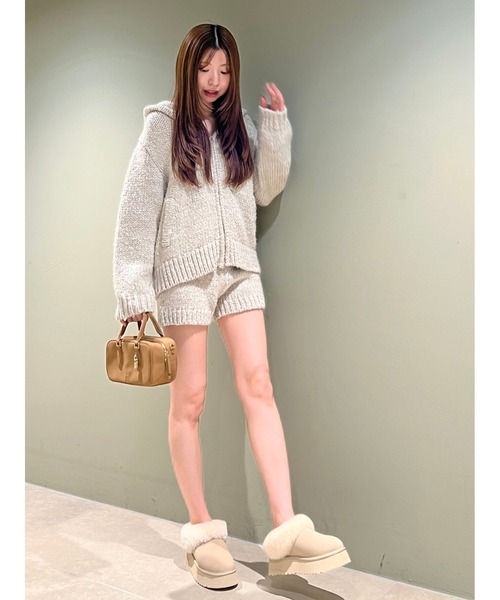 SNIDEL（スナイデル）の「ロービングニットショートパンツ（その他パンツ・レディース・キャメル/グレー/アイボリー・F）」の7枚目の写真