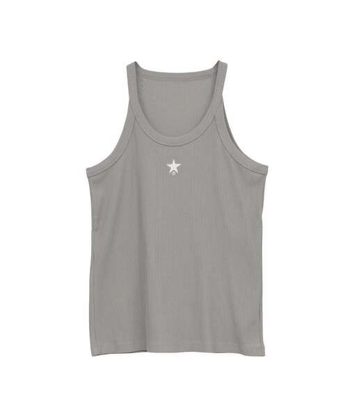 CONVERSE TOKYO(コンバーストウキョウ)の「STAR★ ONEPOINT RIB HALTER NECK TANK TOP(タンクトップ・レディース・ホワイト/ブルー/グレー/ブラック・FREE)」の4枚目の写真