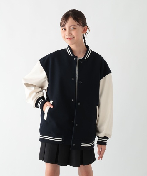 GLOBAL WORK（グローバルワーク）の「洗える防風スタジャン/452280（ブルゾン・キッズ・サックスブルー/ブラック/ネイビー/ベージュ・130cm/140cm/150cm/160cm）」の3枚目の写真