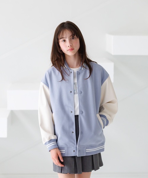 GLOBAL WORK（グローバルワーク）の「洗える防風スタジャン/452280（ブルゾン・キッズ・サックスブルー/ブラック/ネイビー/ベージュ・130cm/140cm/150cm/160cm）」の4枚目の写真