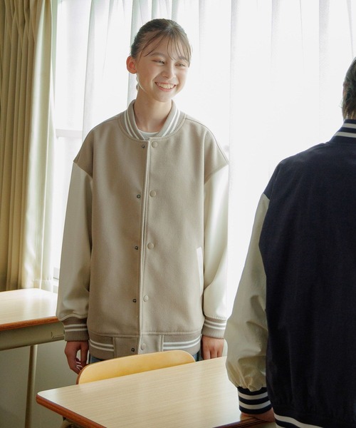 GLOBAL WORK（グローバルワーク）の「洗える防風スタジャン/452280（ブルゾン・キッズ・サックスブルー/ブラック/ネイビー/ベージュ・130cm/140cm/150cm/160cm）」の14枚目の写真