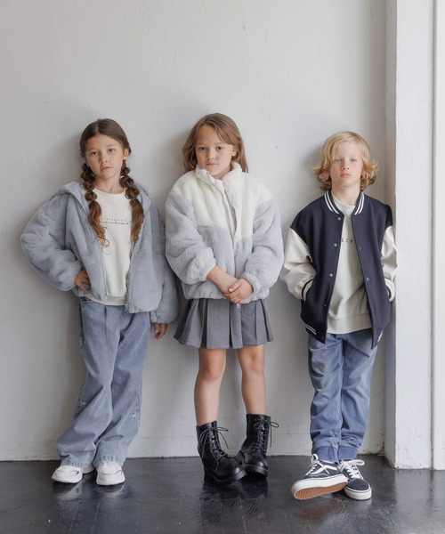 GLOBAL WORK（グローバルワーク）の「洗える防風スタジャン/452280（ブルゾン・キッズ・サックスブルー/ブラック/ネイビー/ベージュ・130cm/140cm/150cm/160cm）」の21枚目の写真