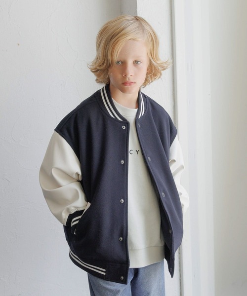 GLOBAL WORK（グローバルワーク）の「洗える防風スタジャン/452280（ブルゾン・キッズ・サックスブルー/ブラック/ネイビー/ベージュ・130cm/140cm/150cm/160cm）」の19枚目の写真