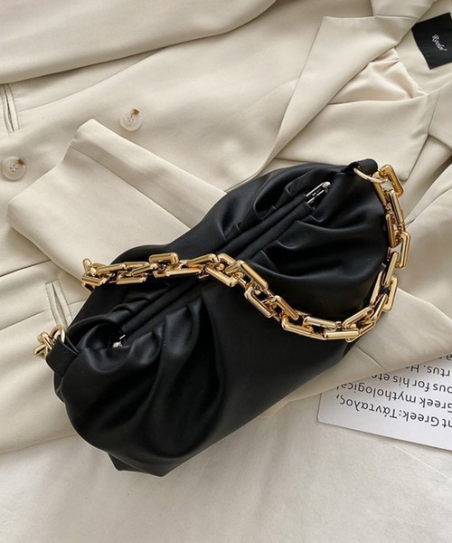 Jewelobe(ジュエローブ)の「トップギャザーチェーンショルダーバッグ(ショルダーバッグ・レディース・モカ/オレンジ/イエロー/パープル/サックスブルー/ブラック/ホワイト/レッド/グリーン・FREE)」の19枚目の写真