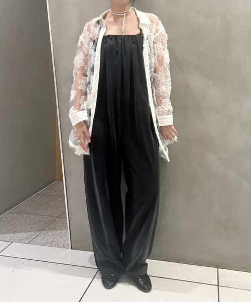 【新品】IENA LA BOUCLEカットワークレースオールインワン ブラック 追加》IENA LA BOUCLE カットワークレースオールインワン2