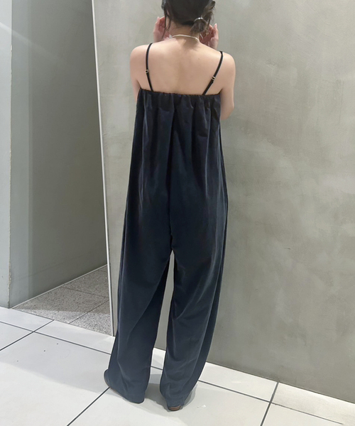 IENA LA BOUCLE モールスキンオーバーオール オールインワン 黒 IENA LA BOUCLE（イエナラブークル）の「《追加》IENA LA BOUCLE