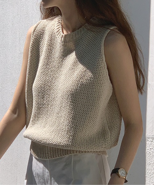JURGEN LEHL ニットベスト ベージュ系 新品未使用♡ セール】 【洗える】MIX COLORED ニット ベスト （ベスト）｜J
