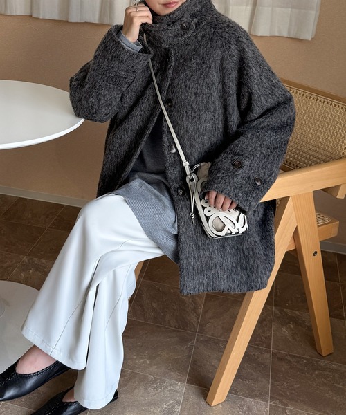 セール】シャギールーズミドルステンカラーコート（ステンカラーコート