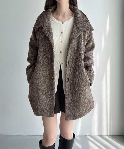 セール】シャギールーズミドルステンカラーコート（ステンカラーコート