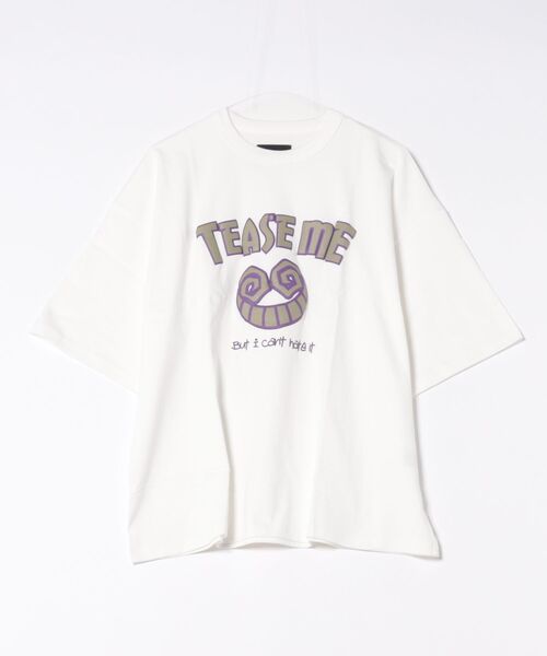 DANKE SCHON(ダンケシェーン)の「【WEB&DEPOT限定】DankeSchon/ダンケシェーン/s/s Tee/TEASE ME/半袖Tシャツ(Tシャツ/カットソー・レディース・レッド/ホワイト/ブラック・S/M/L)」の2枚目の写真