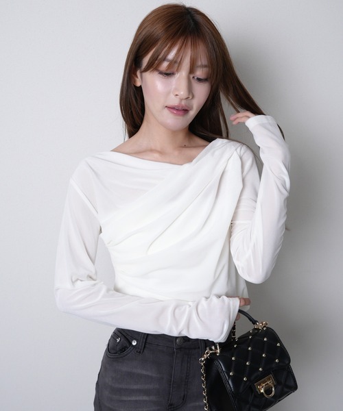 LIPSERVICE（リップサービス）の「ベロアドレープチョーカートップス（Tシャツ/カットソー・レディース・ホワイト/モカ/ブラック・FREE）」の11枚目の写真