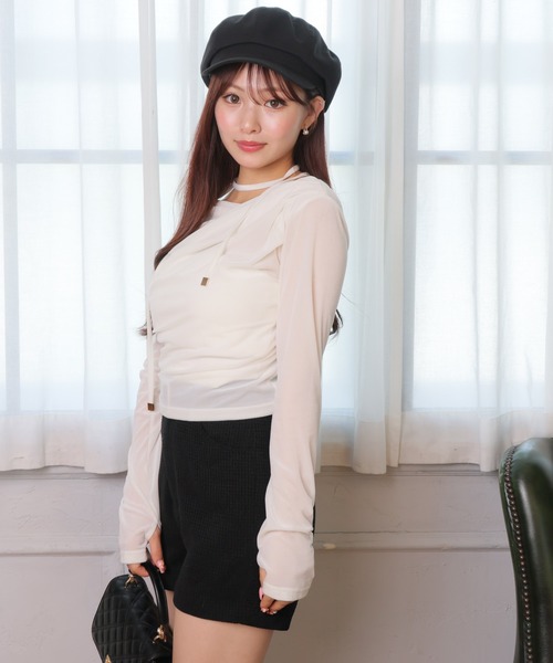 LIPSERVICE（リップサービス）の「ベロアドレープチョーカートップス（Tシャツ/カットソー・レディース・ホワイト/モカ/ブラック・FREE）」の16枚目の写真