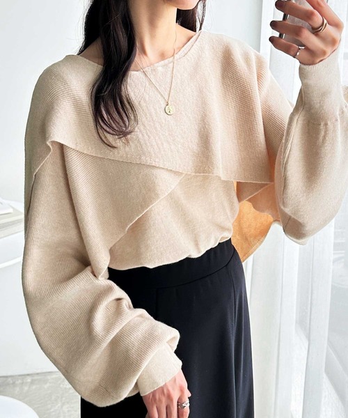 GeeRA(ジーラ)の「クロスデザインニット(ニット/セーター・レディース・ベージュ/グレー/ブラック・MEDIUM/LARGE/X-LARGE)」の13枚目の写真