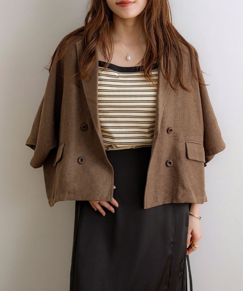 NOAHL（ノアル）の「【NOAHL】ボーダーカップ付きキャミソール（キャミソール・レディース・アイボリー/ブラック・FREE）」の8枚目の写真